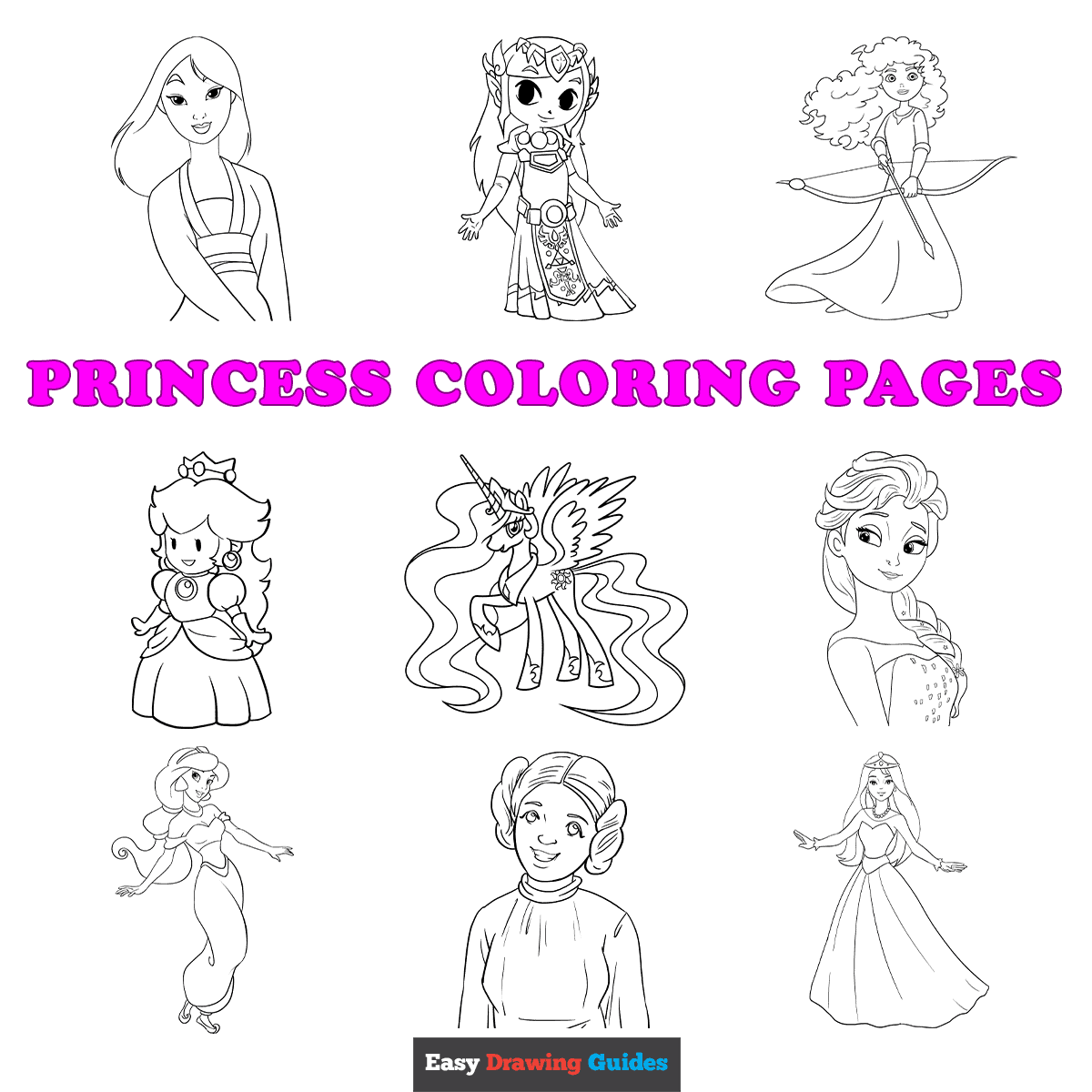 90 Princess Printable Coloring Page 43