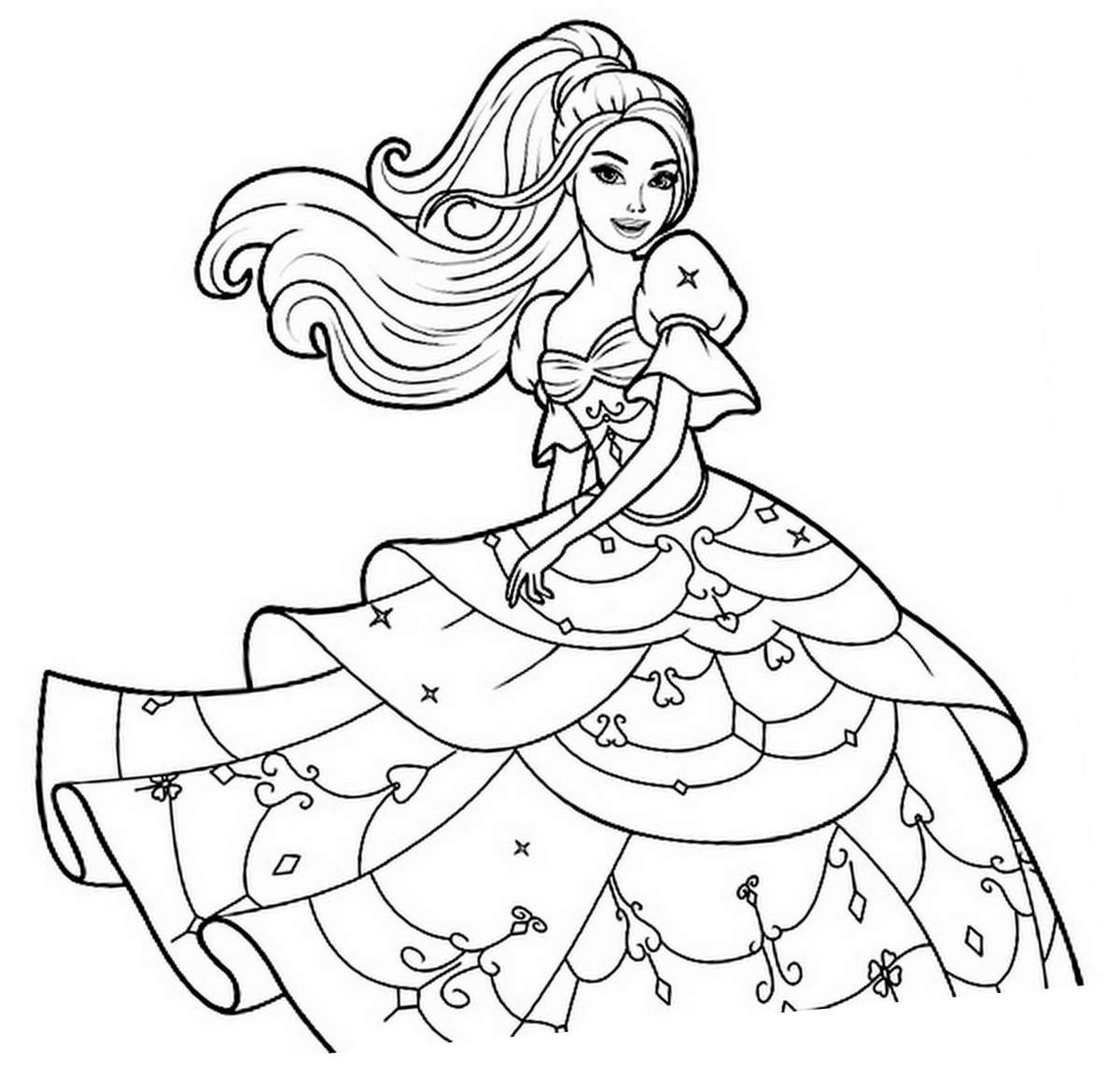 90 Princess Printable Coloring Page 44