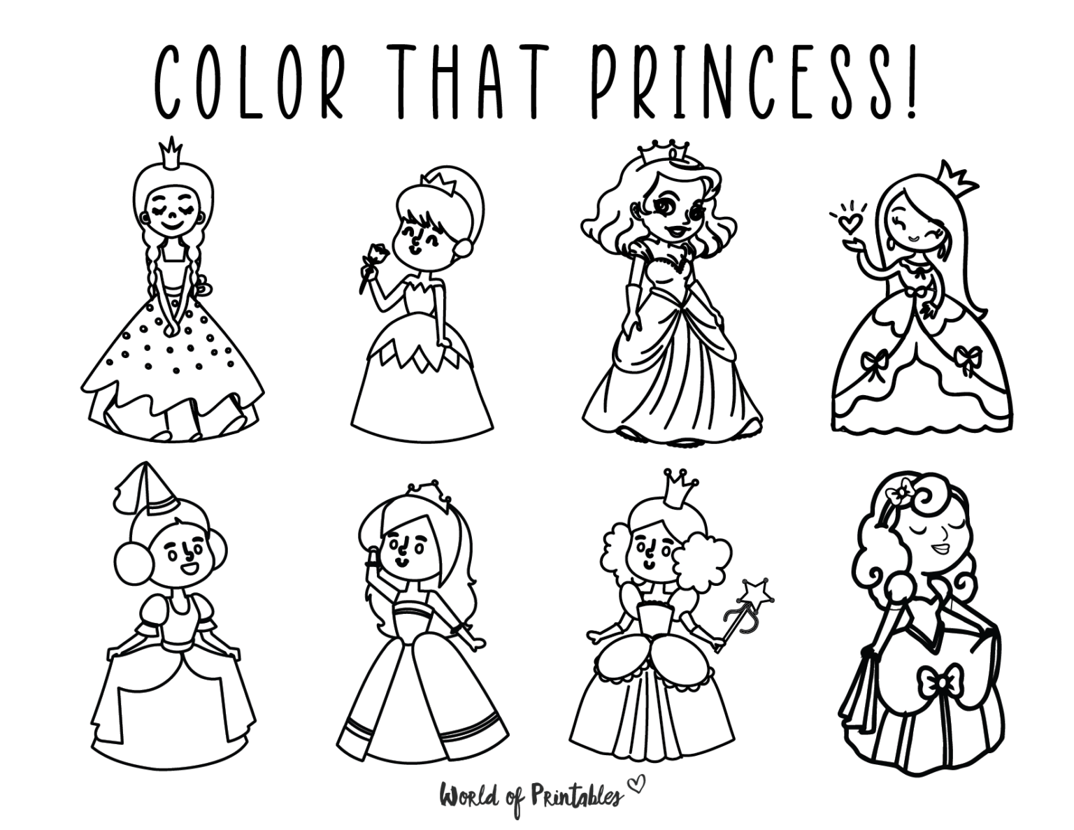 90 Princess Printable Coloring Page 47