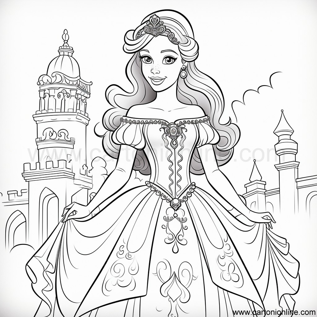 90 Princess Printable Coloring Page 58
