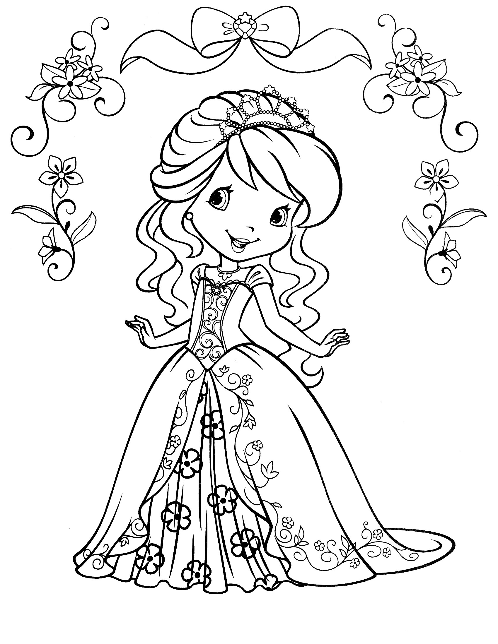 90 Princess Printable Coloring Page 8