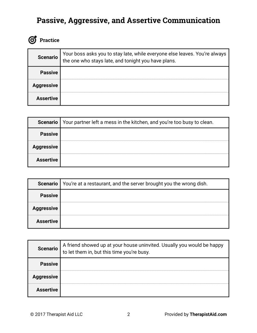 90 Printable Assertive Communication Worksheet 19