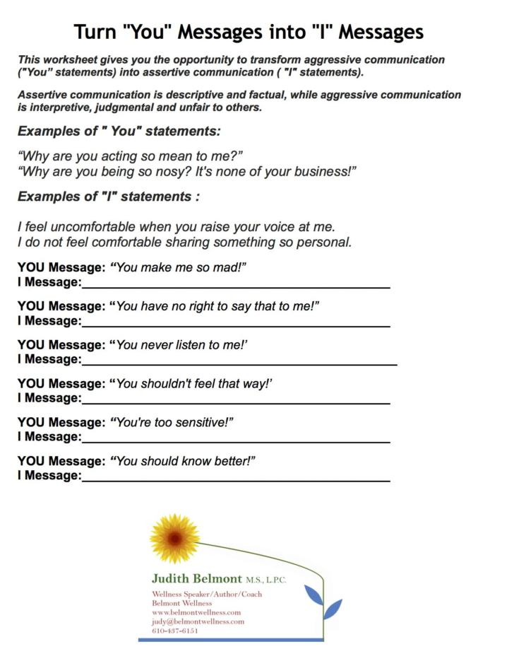 90 Printable Assertive Communication Worksheet 25