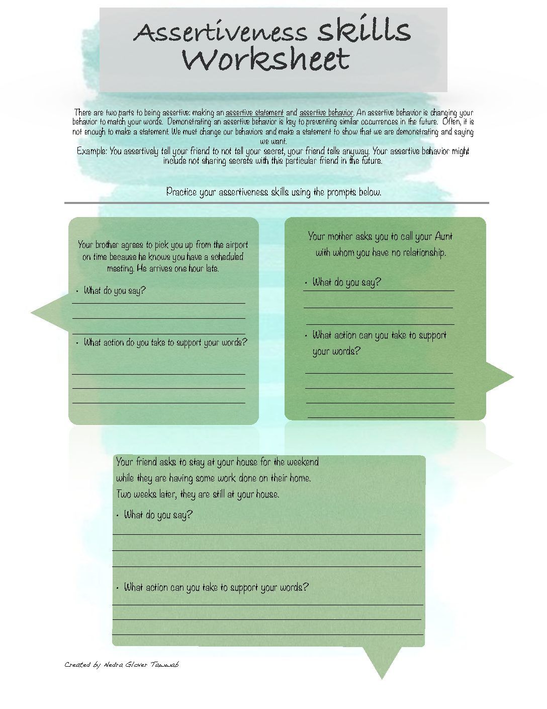 90 Printable Assertive Communication Worksheet 30