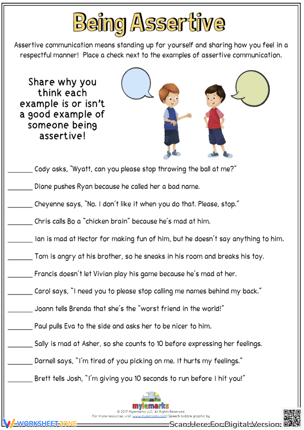 90 Printable Assertive Communication Worksheet 33
