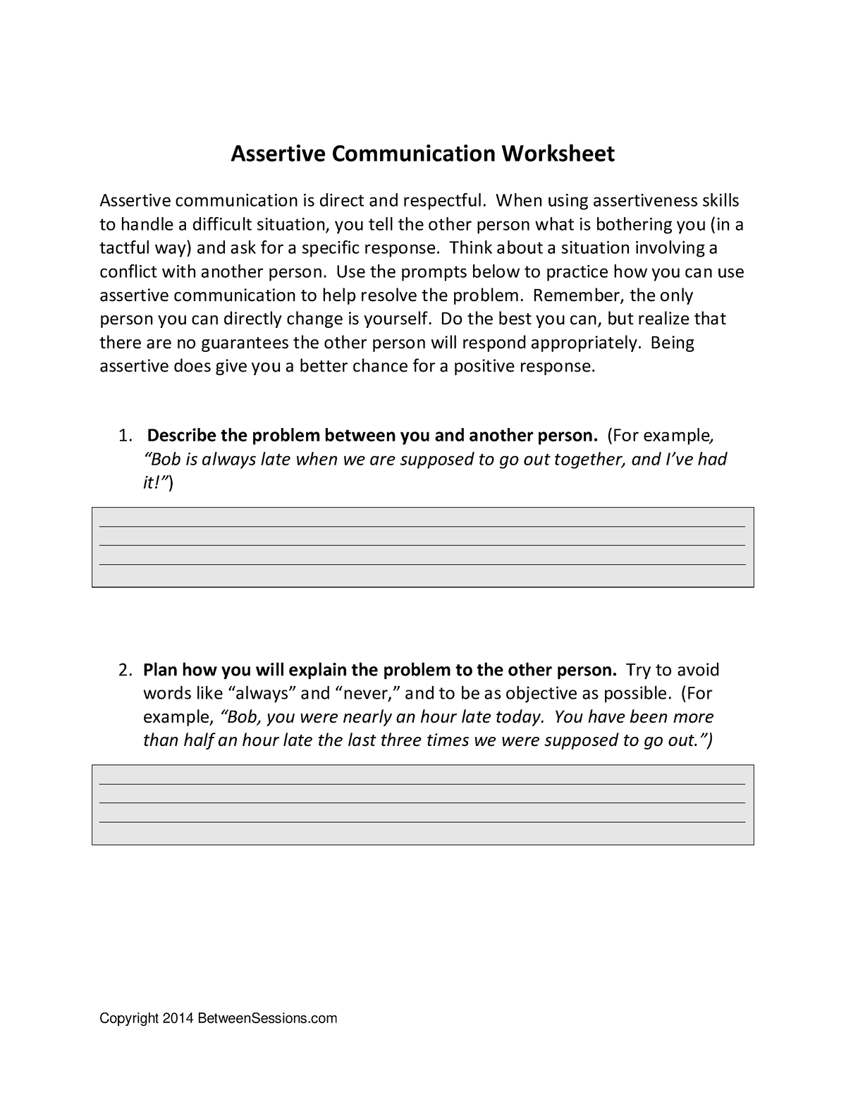 90 Printable Assertive Communication Worksheet 34
