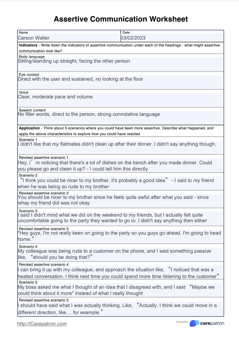 90 Printable Assertive Communication Worksheet 35