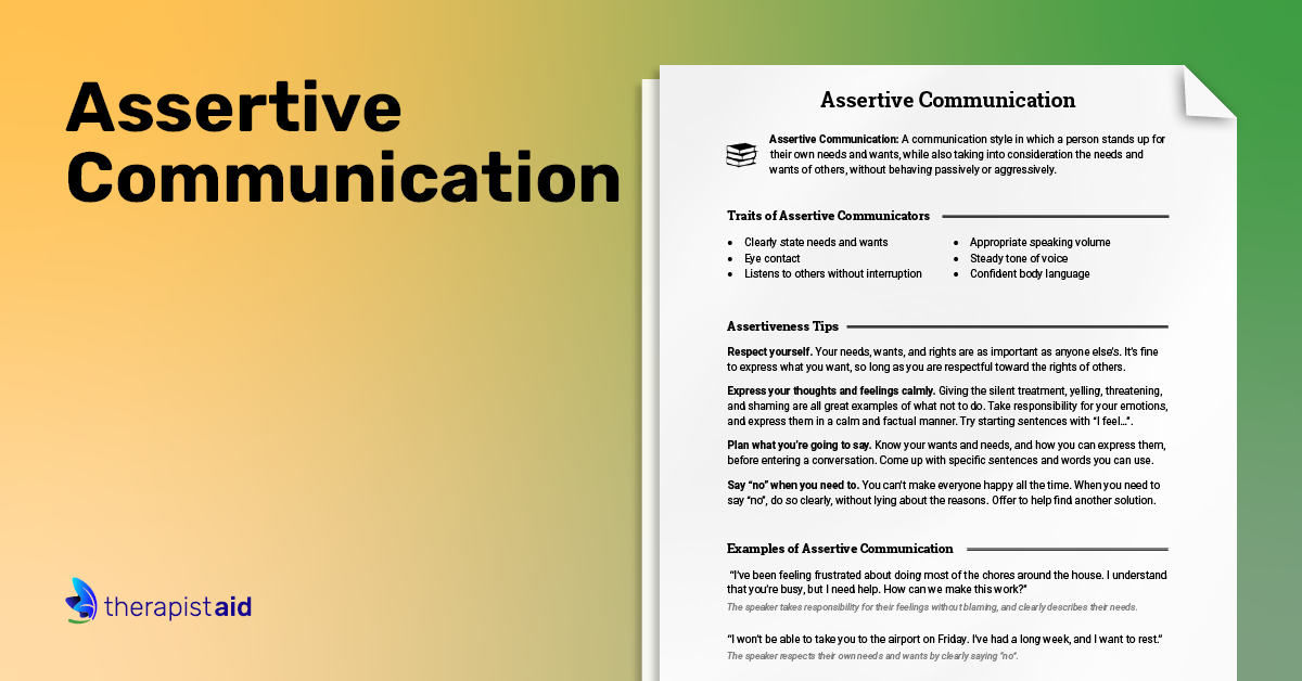 90 Printable Assertive Communication Worksheet 36