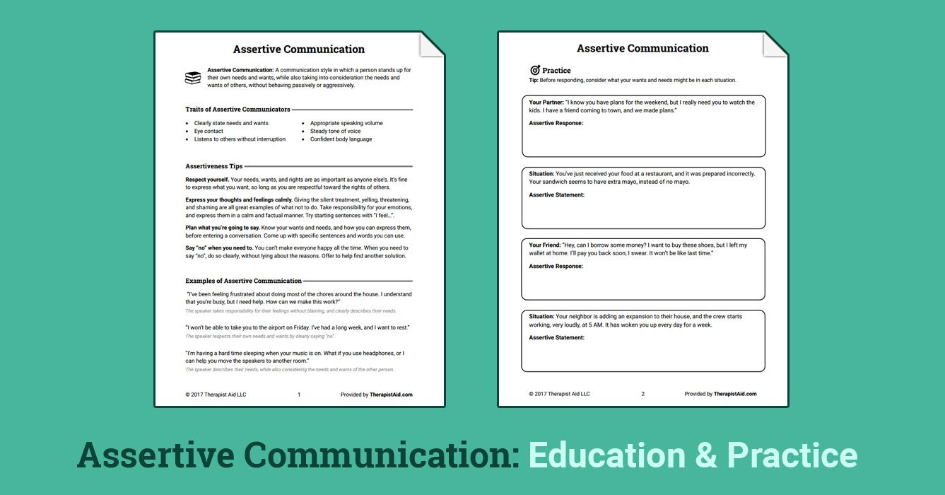 90 Printable Assertive Communication Worksheet 61