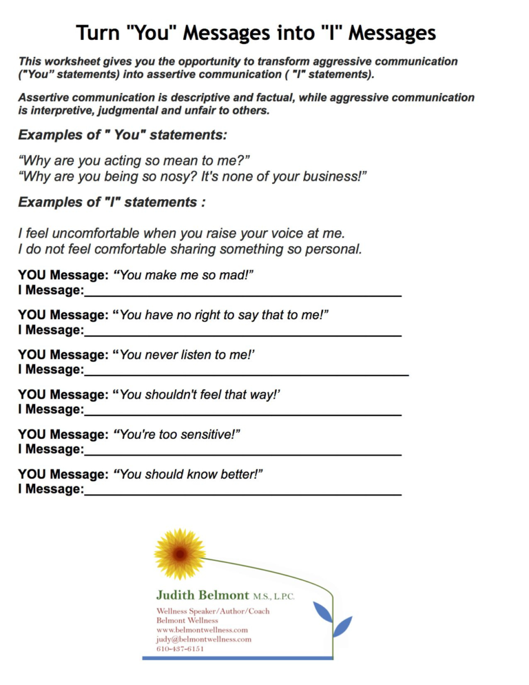90 Printable Assertive Communication Worksheet 62