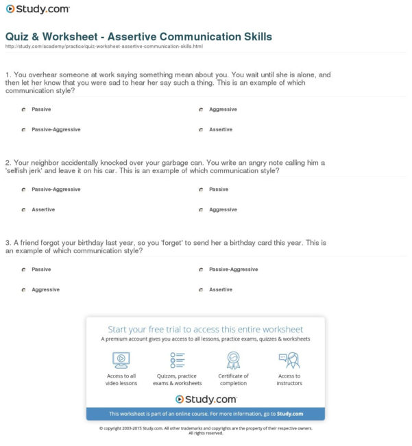 90 Printable Assertive Communication Worksheet 63