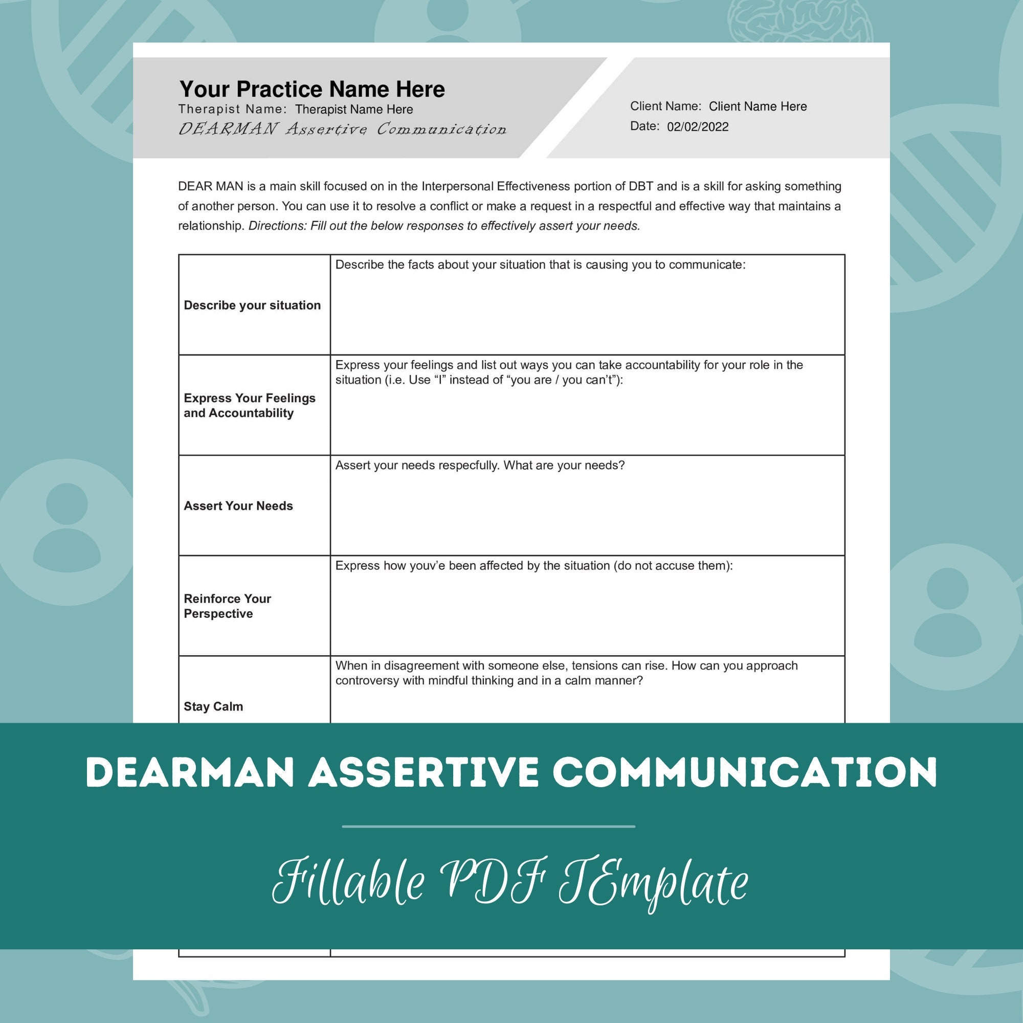 90 Printable Assertive Communication Worksheet 88