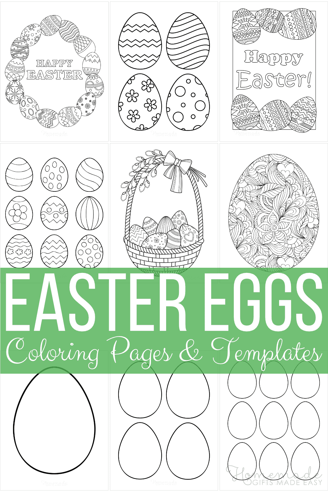 90 Printable Coloring Easter Eggs 13