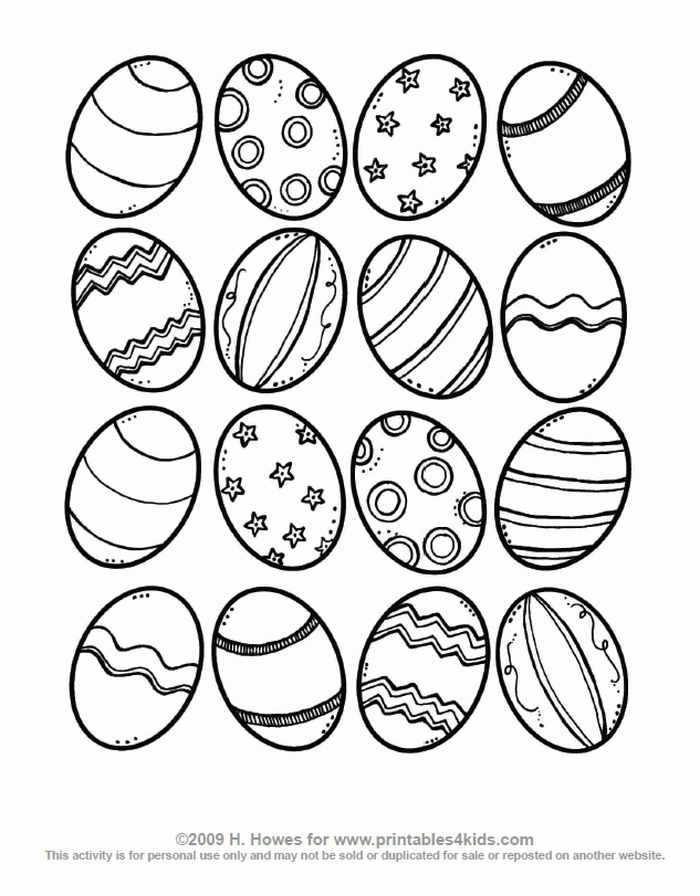 90 Printable Coloring Easter Eggs 3