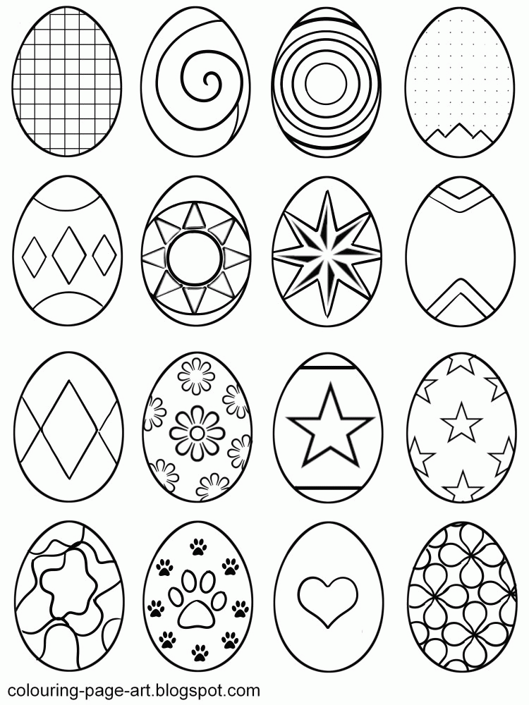 90 Printable Coloring Easter Eggs 40