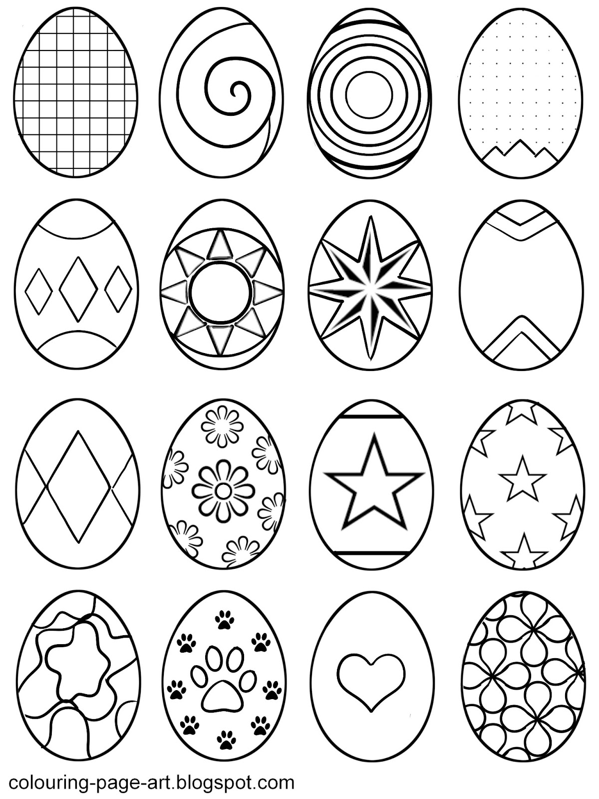 90 Printable Coloring Easter Eggs 54