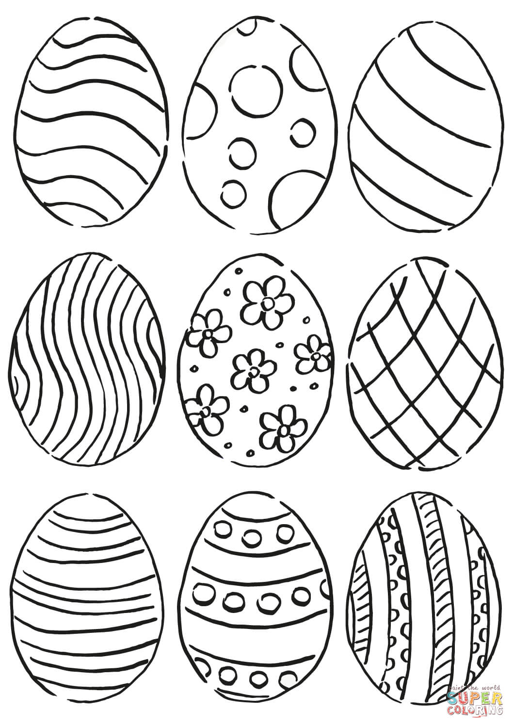 90 Printable Easter Eggs To Color 13
