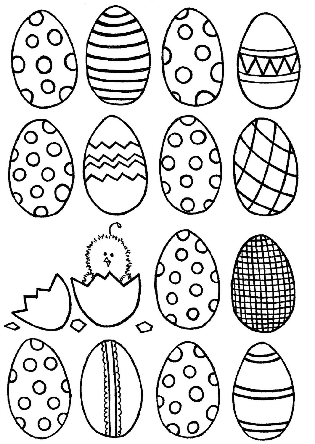 90 Printable Easter Eggs To Color 14