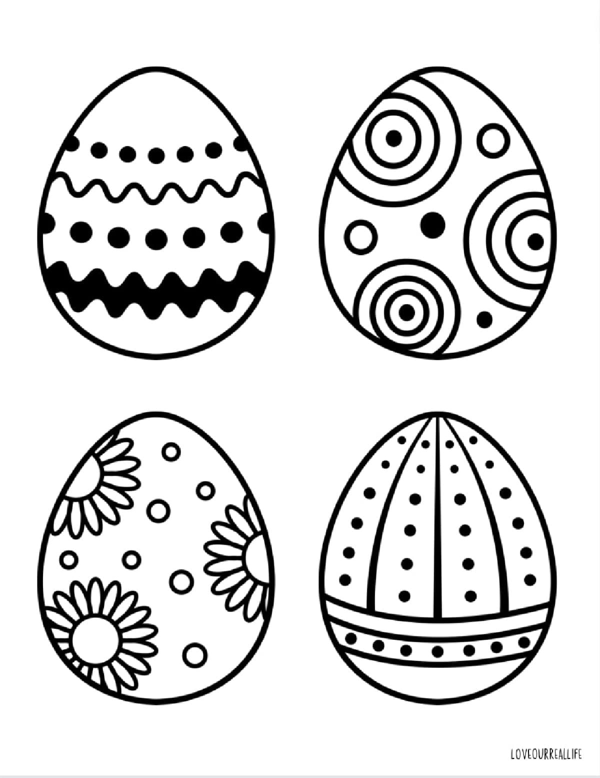 90 Printable Easter Eggs To Color 22