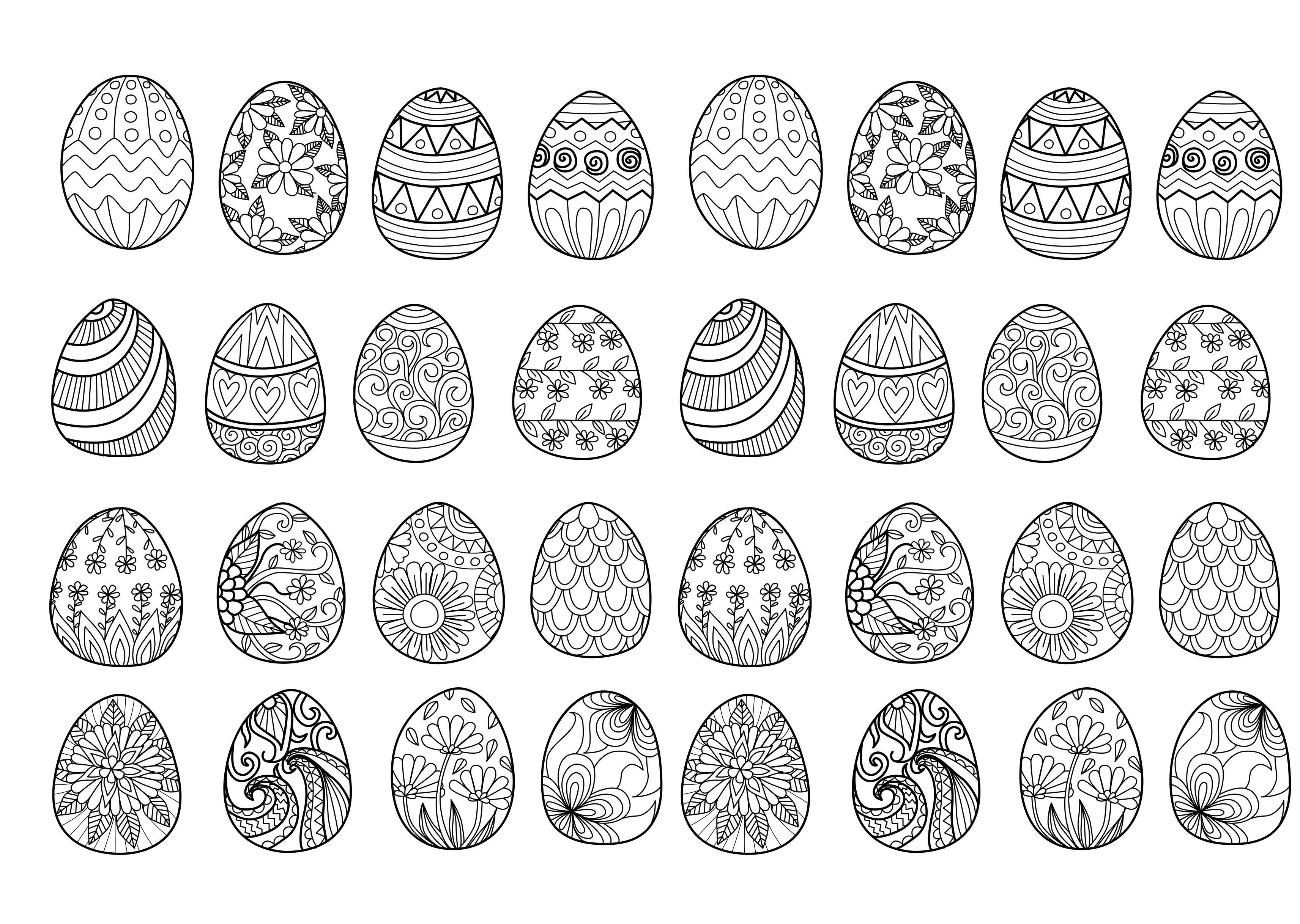 90 Printable Easter Eggs To Color 60