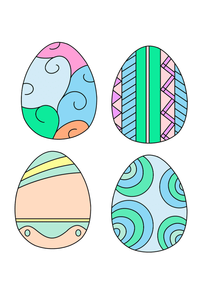 90 Printable Easter Eggs To Color 68