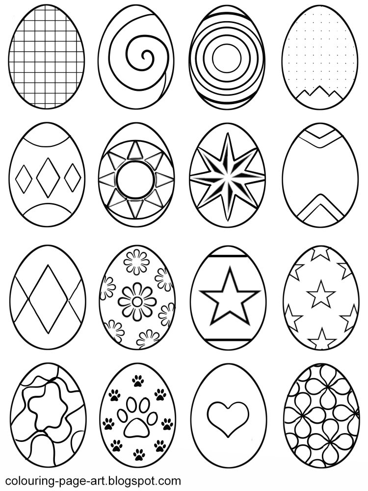 90 Printable Easter Eggs To Color 88