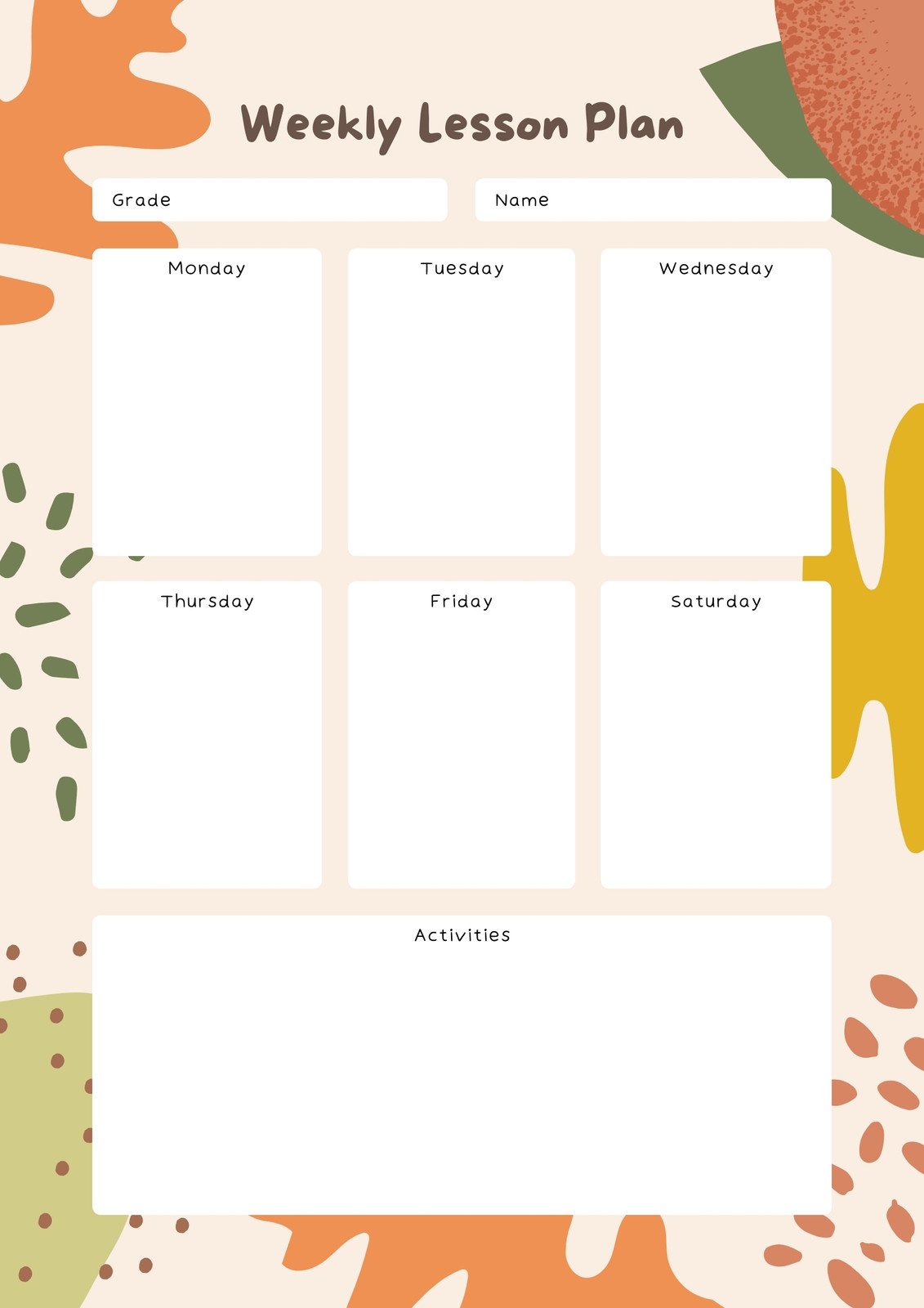 90 Printable Montessori Lesson Plan Template 13