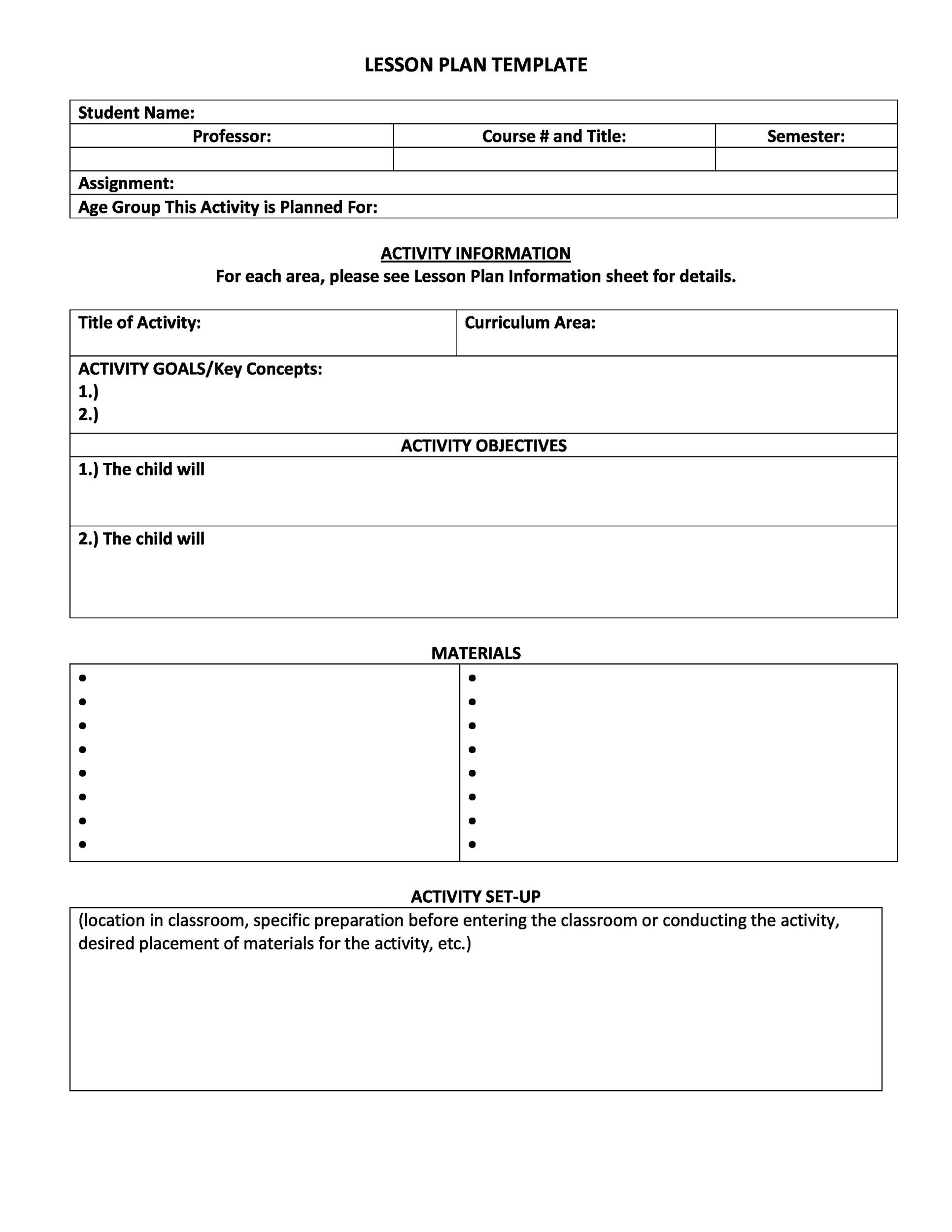 90 Printable Montessori Lesson Plan Template 16
