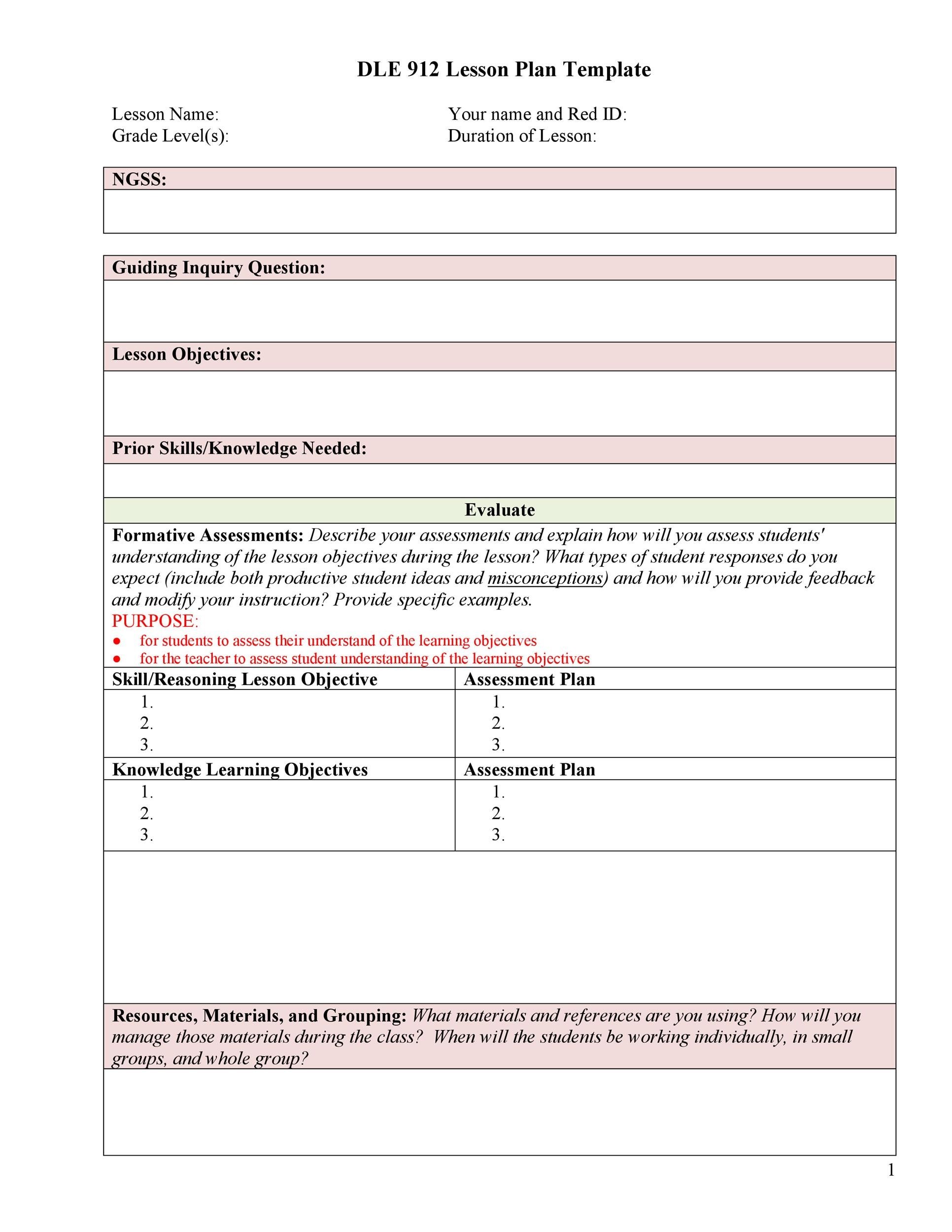 90 Printable Montessori Lesson Plan Template 24