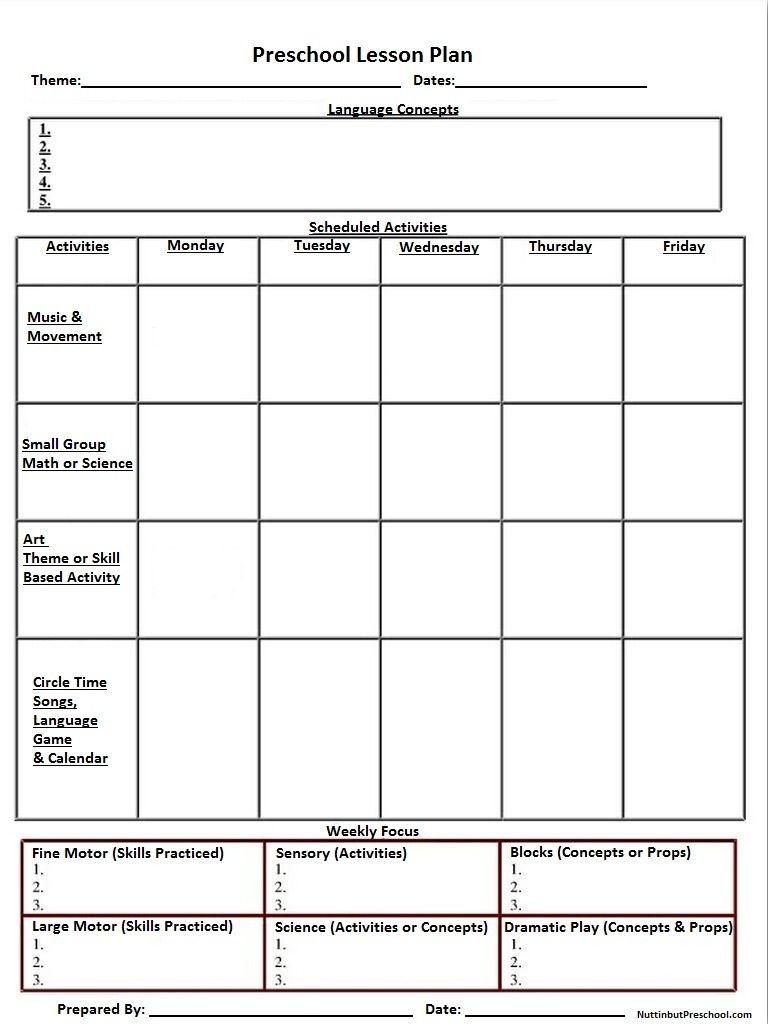 90 Printable Montessori Lesson Plan Template 37