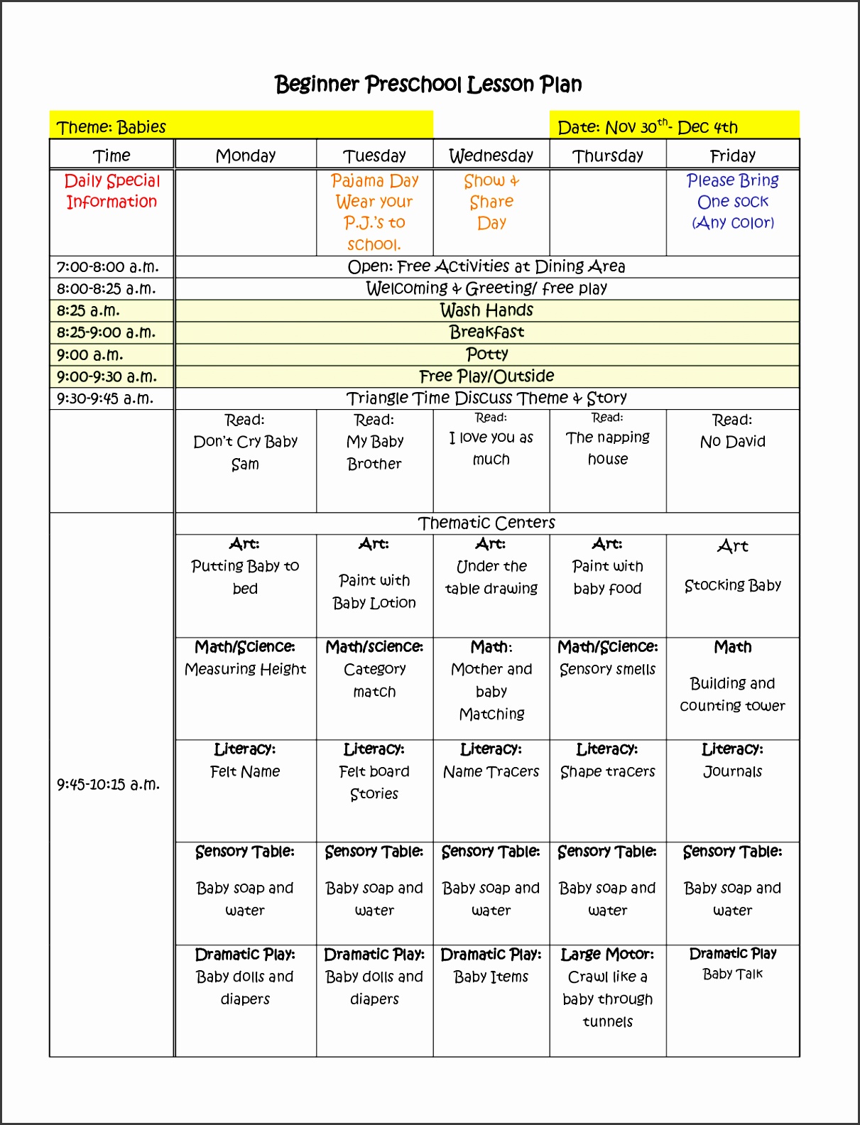 90 Printable Montessori Lesson Plan Template 45