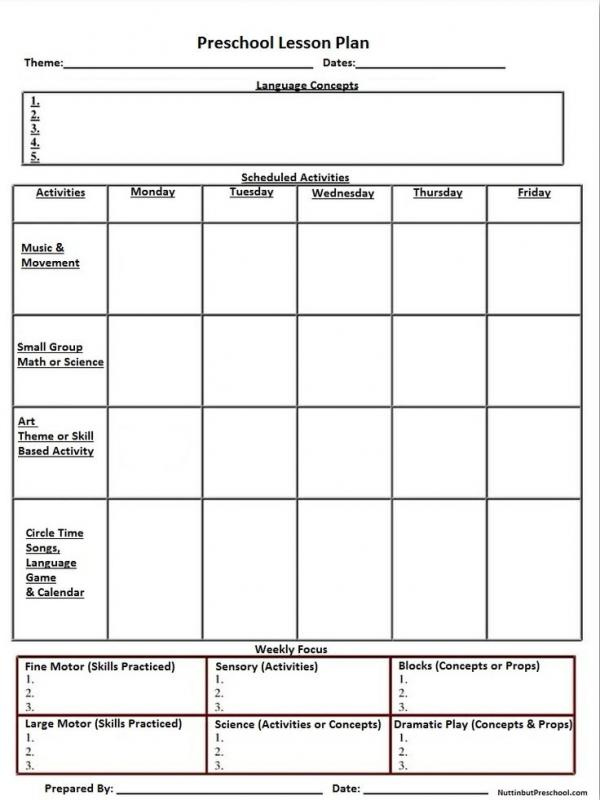 90 Printable Montessori Lesson Plan Template 48