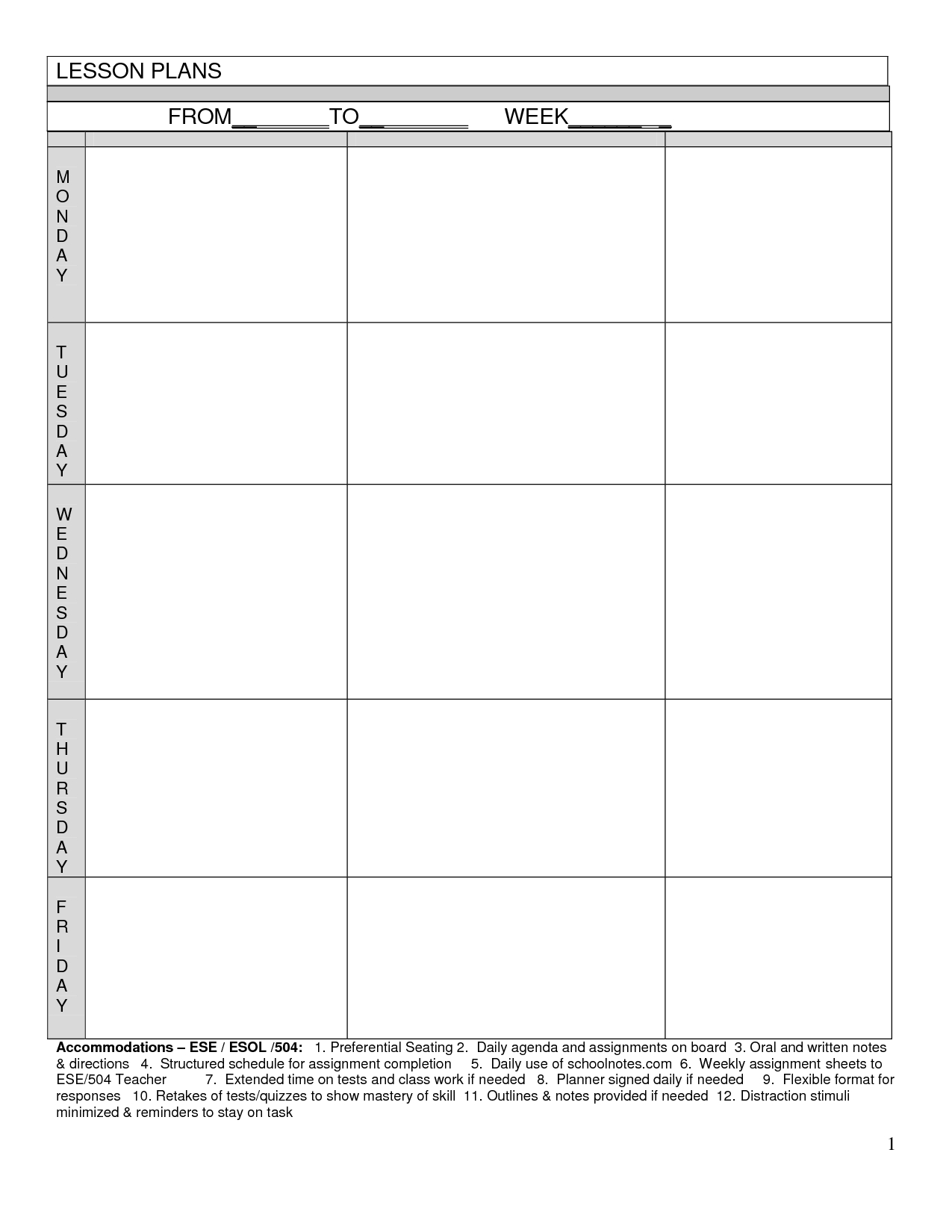 90 Printable Montessori Lesson Plan Template 86