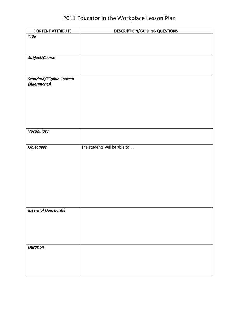 90 Printable Montessori Lesson Plan Template 94