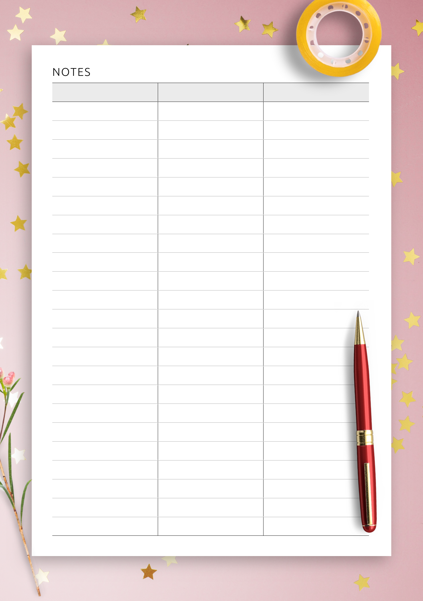 Save 60 Printable 3 Column Template Ideas 36