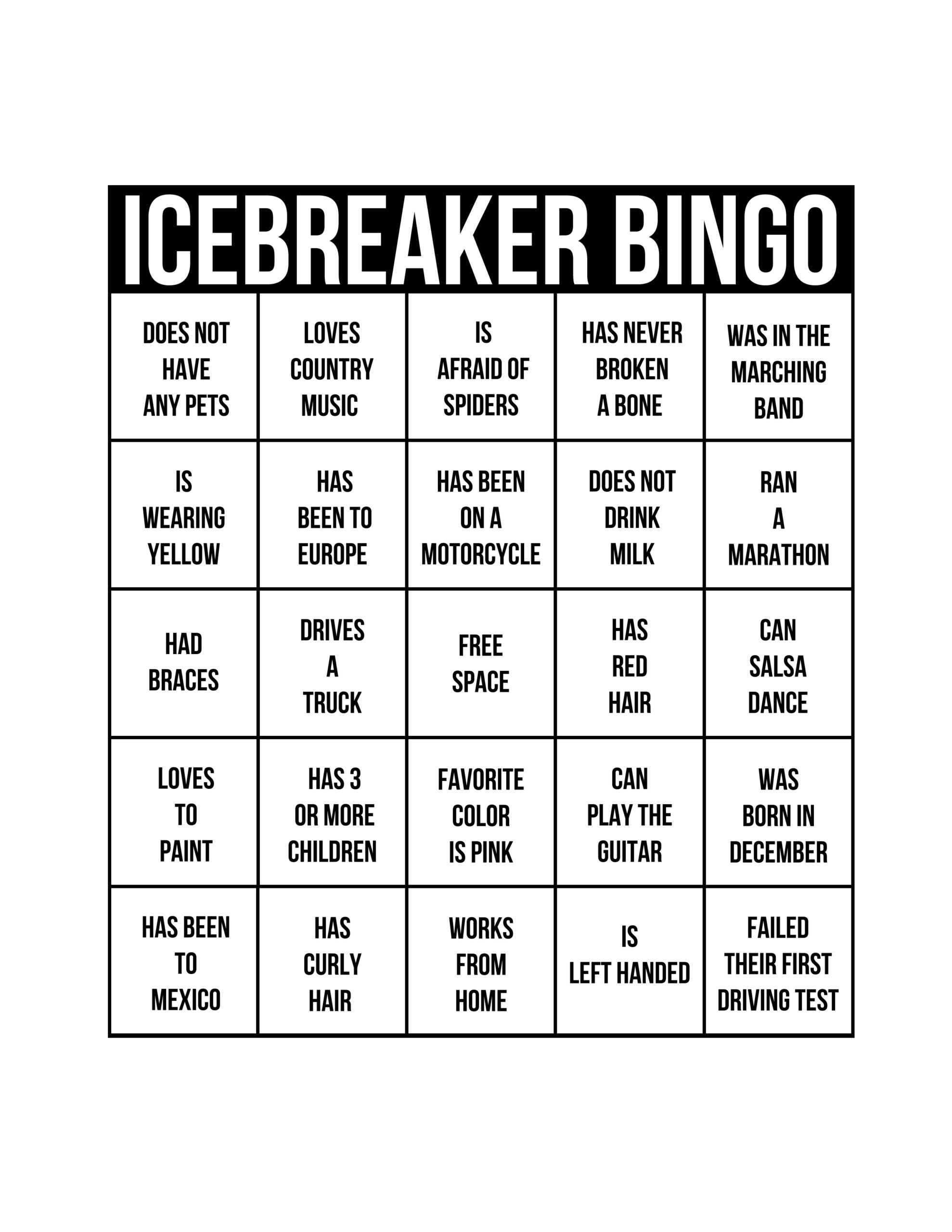 Save 60 Printable Ice Breaker Games Ideas 37