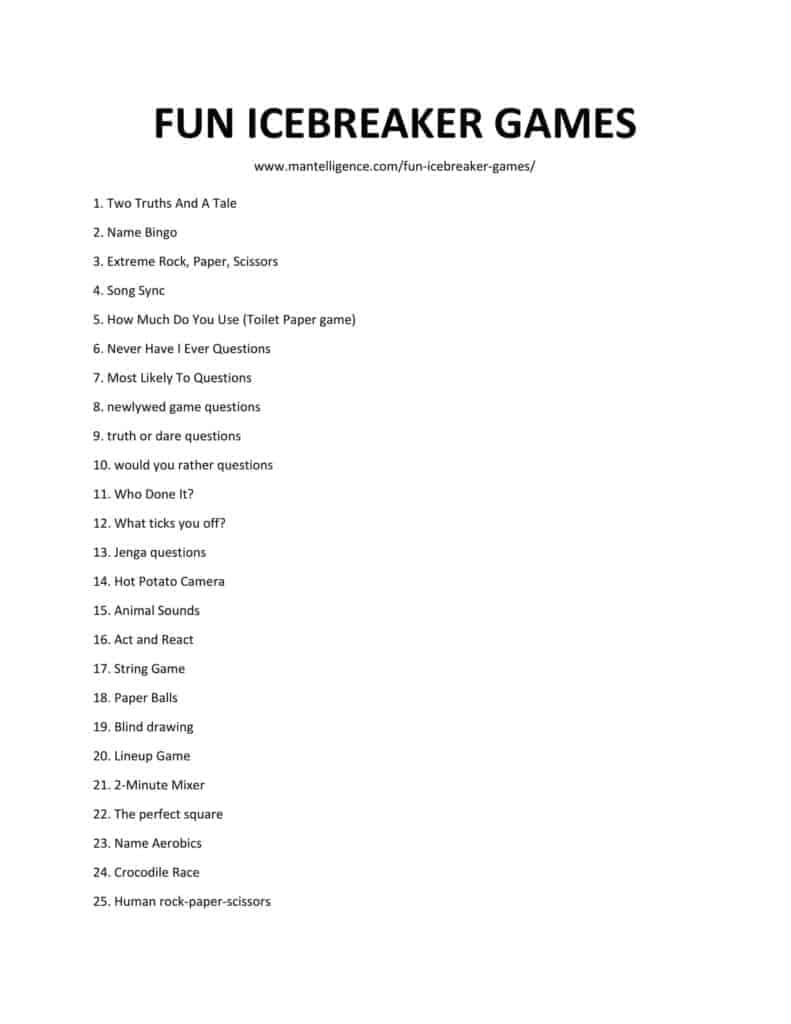 Save 60 Printable Ice Breaker Games Ideas 43