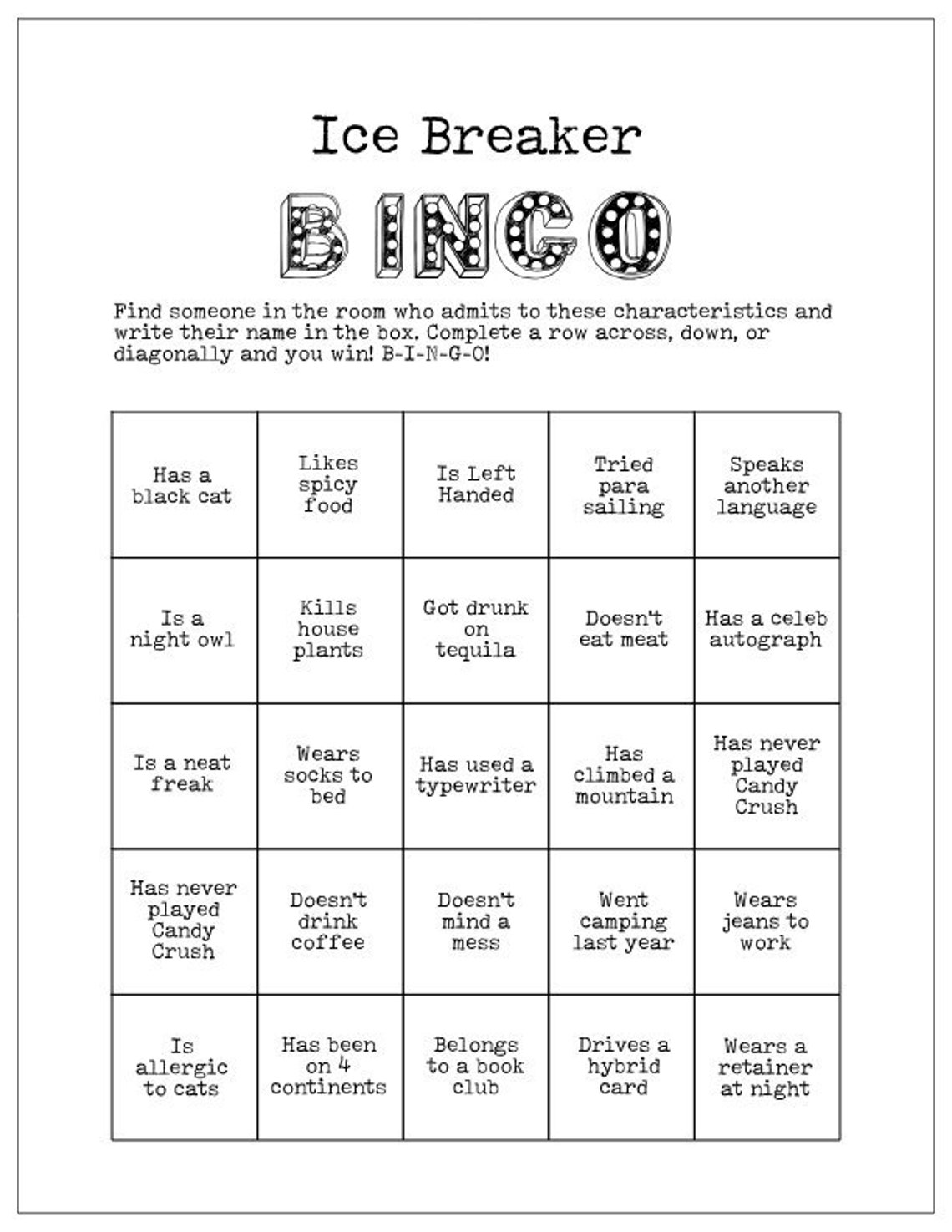 Save 60 Printable Ice Breaker Games Ideas 49