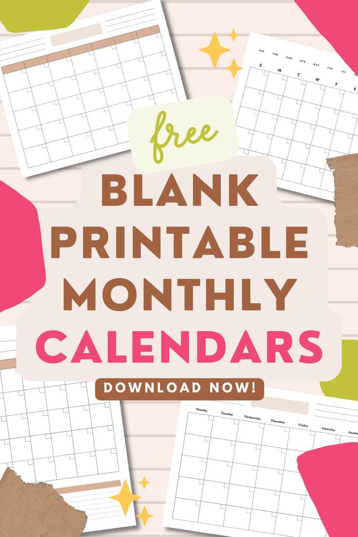 60 Blank Printable Monthly Calendars 10