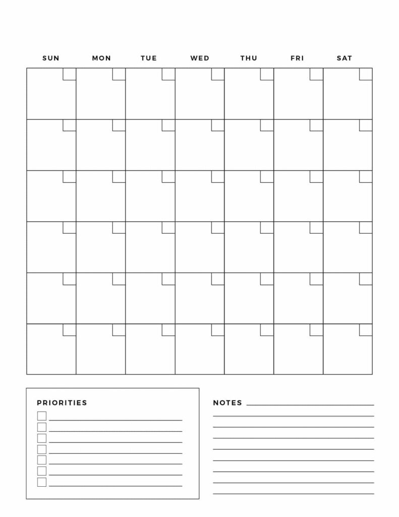 60 Blank Printable Monthly Calendars 13