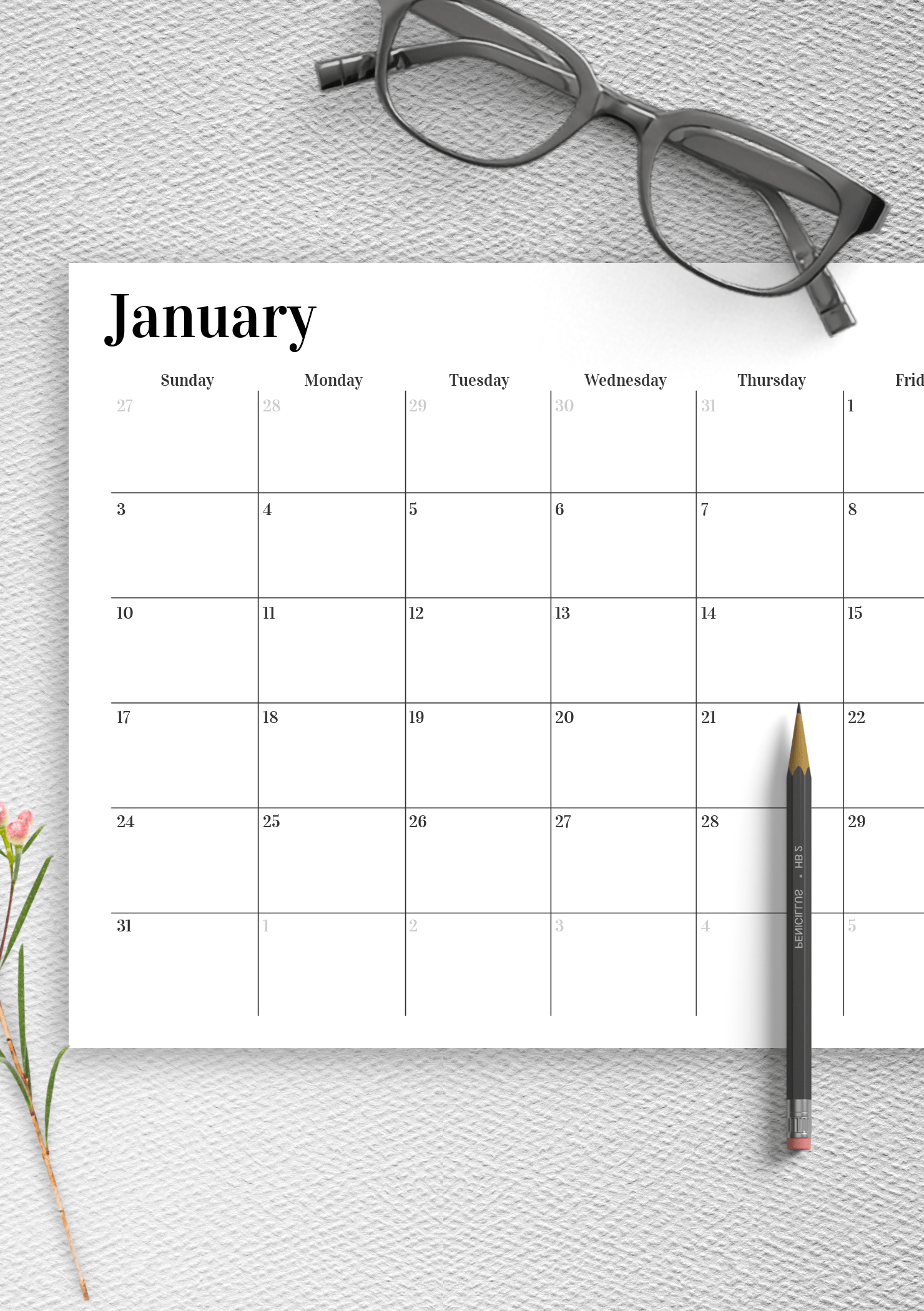 60 Blank Printable Monthly Calendars 2