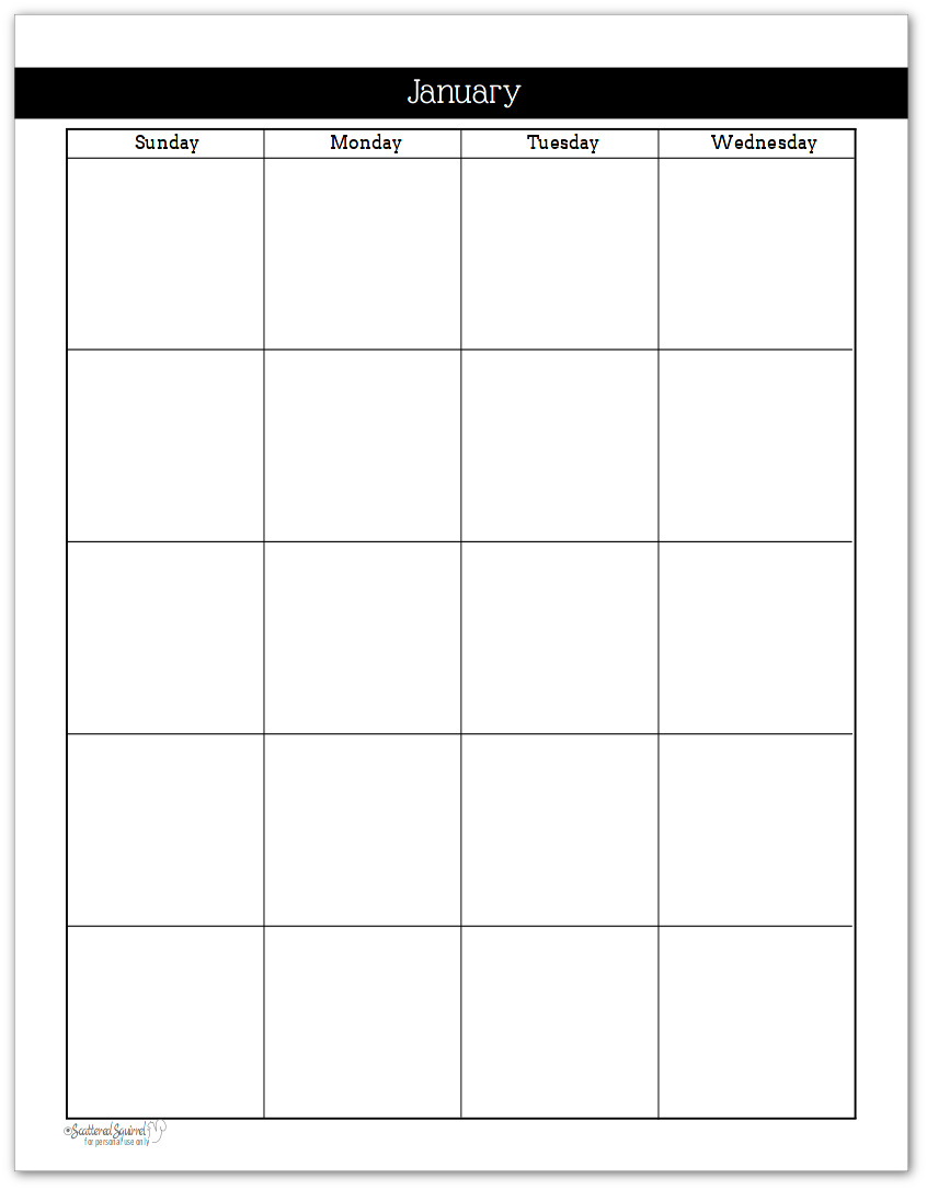 60 Blank Printable Monthly Calendars 3