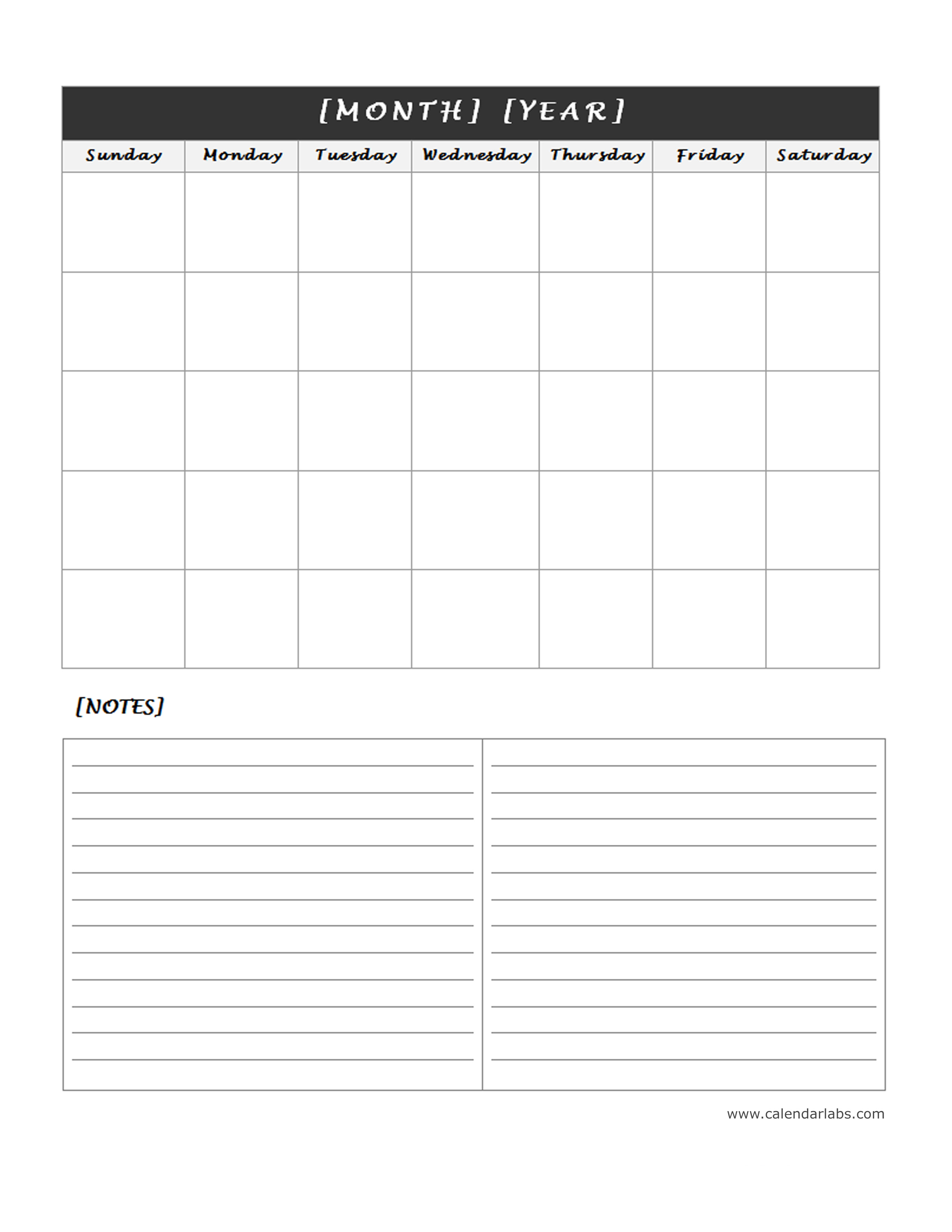 60 Blank Printable Monthly Calendars 38