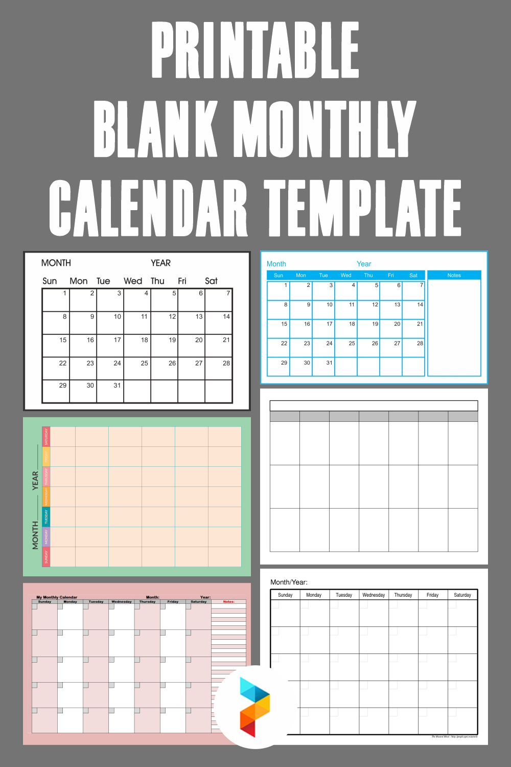 60 Blank Printable Monthly Calendars 39