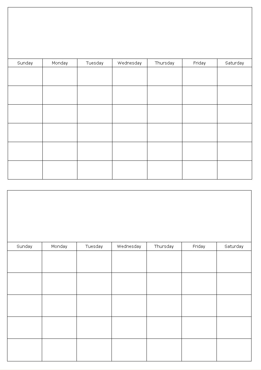 60 Blank Printable Monthly Calendars 42