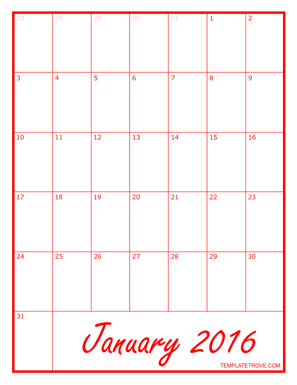 60 Blank Printable Monthly Calendars 46
