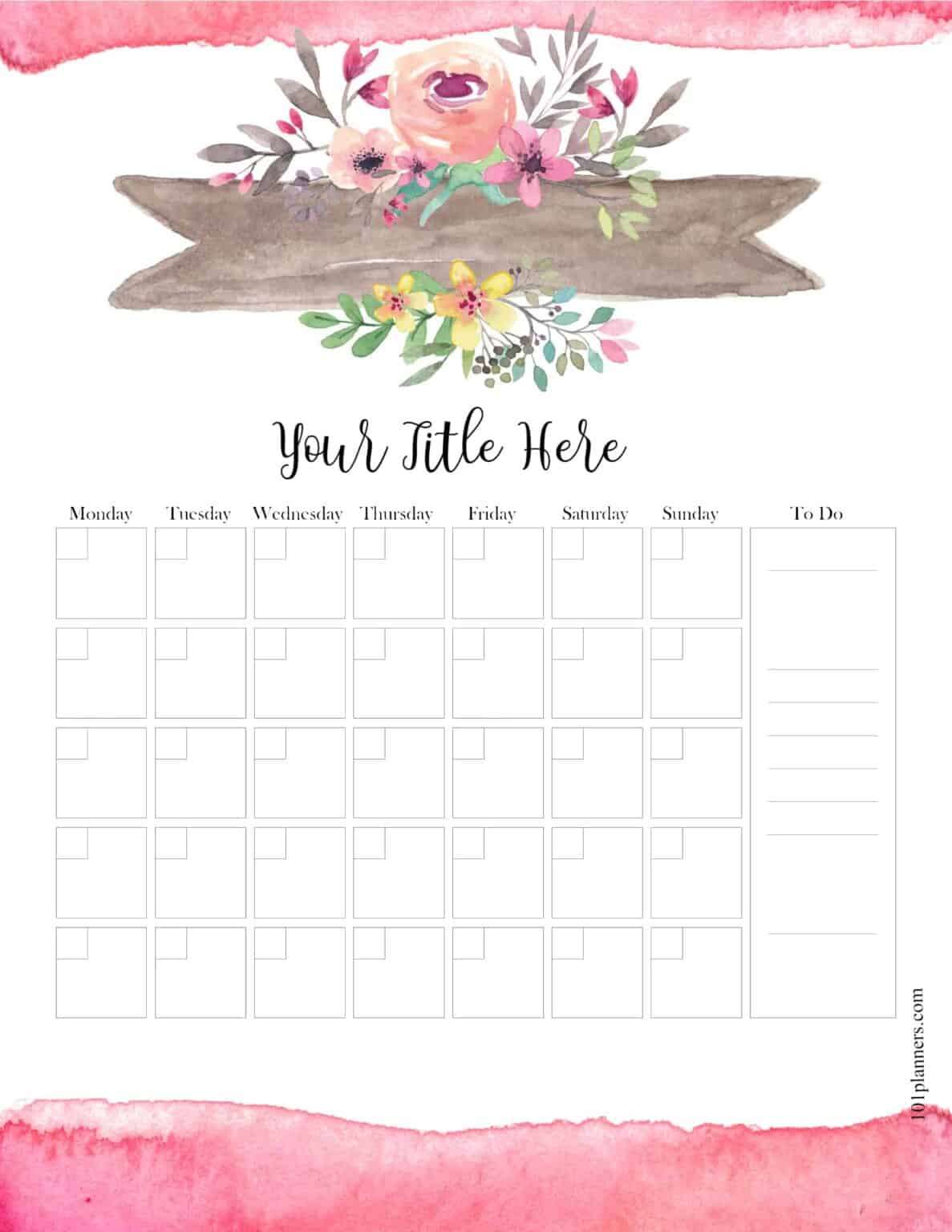 60 Blank Printable Monthly Calendars 53