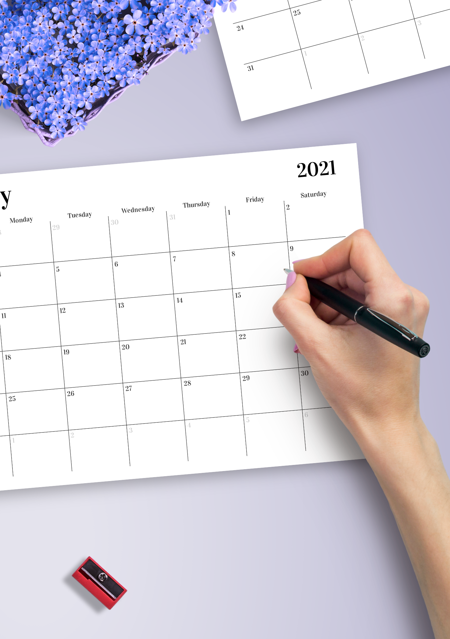 60 Blank Printable Monthly Calendars 59