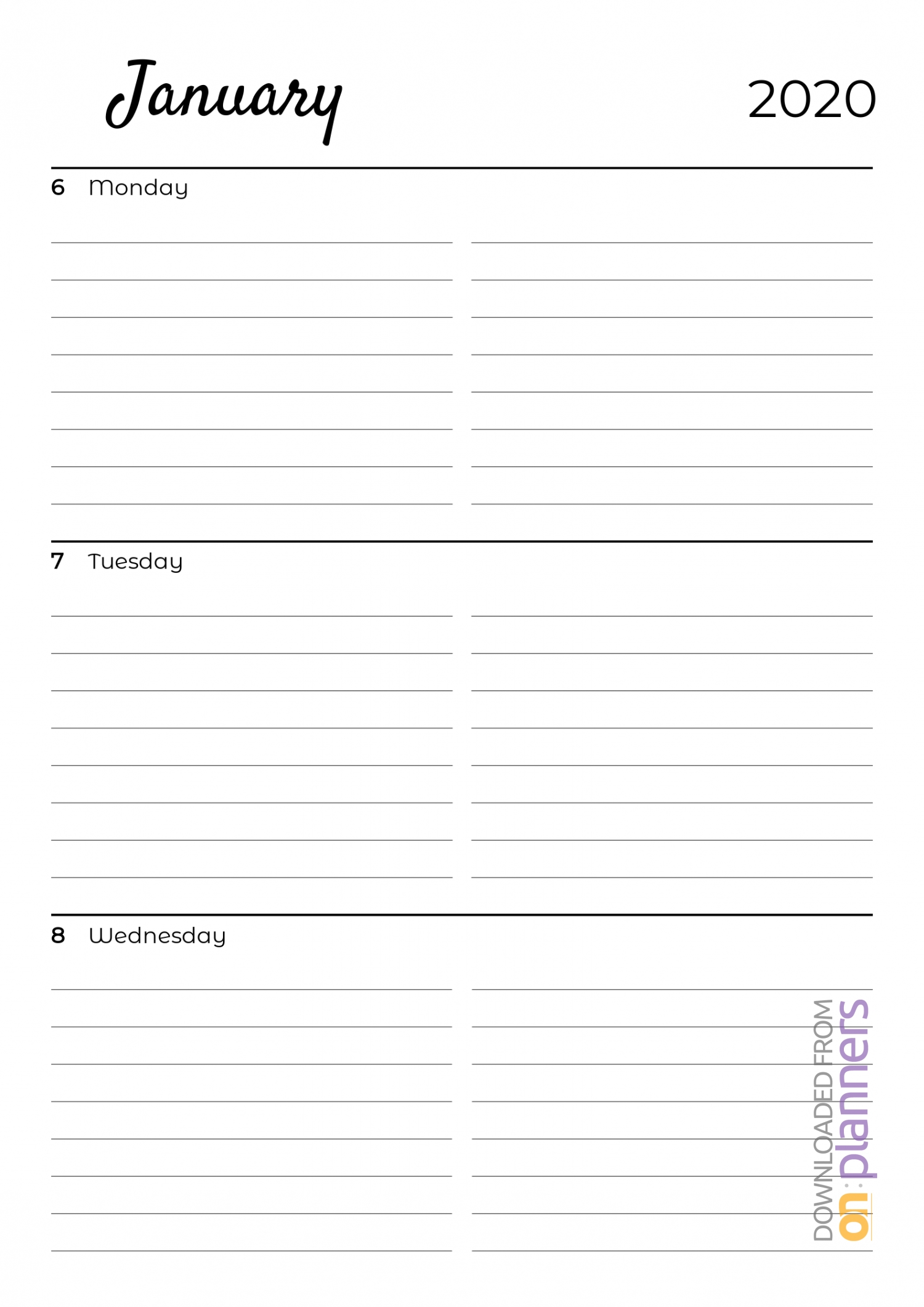 60 Blank Printable Monthly Calendars 7