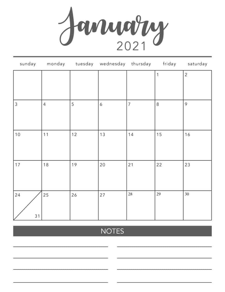 60 Blank Printable Monthly Calendars 9